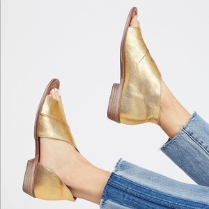 Free People Gold Mont Blanc Flats
